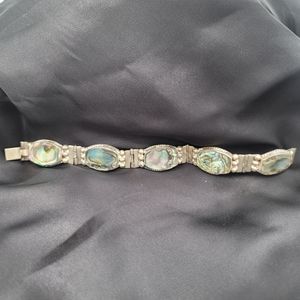 Sterling Silver & Abalone Vintage Bracelet Mexico GORGEOUS